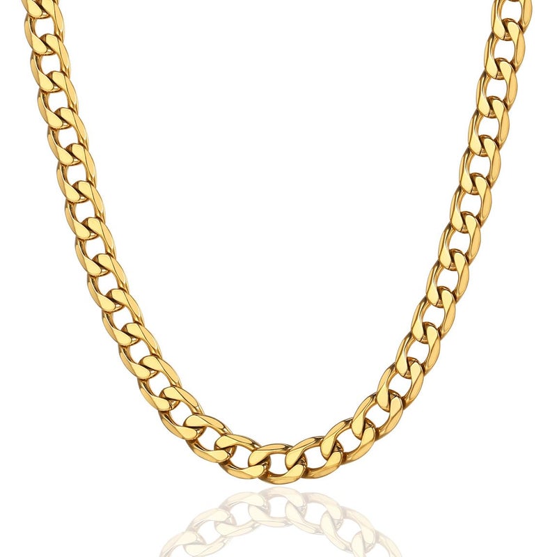ChainsPro Gold Plated Chains Hiphop Necklaces Metal Stainless Steel Jewelry 22 inch Choker Golden - Image 1